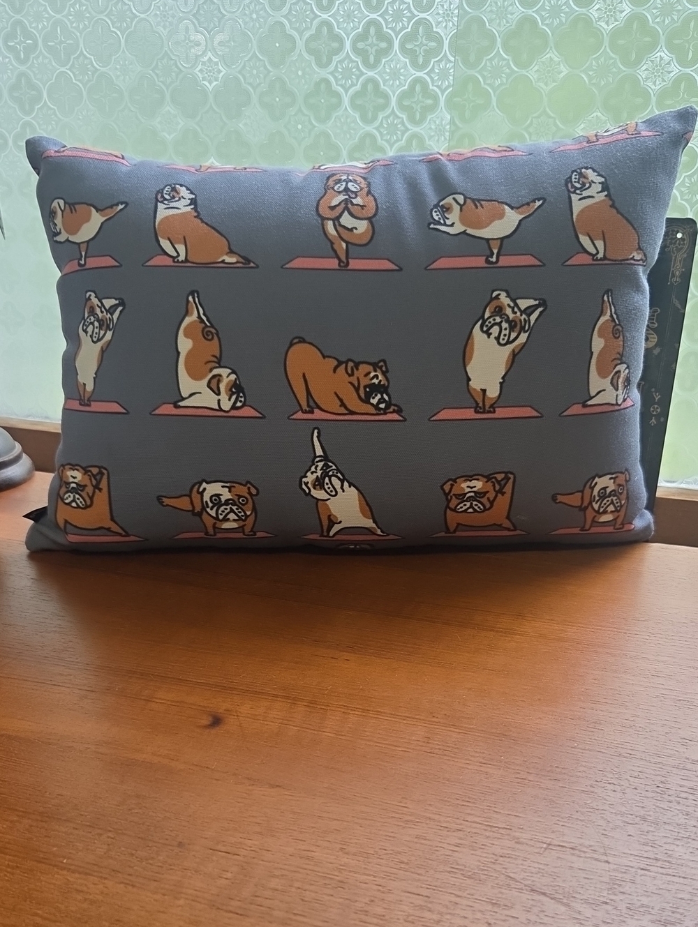 Society6 English Bulldog Yoga Pillow